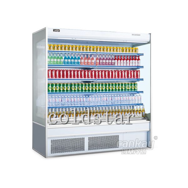 Buy Front Open Chiller for Fruits Vegetables with Night Curtains at wholesale prices