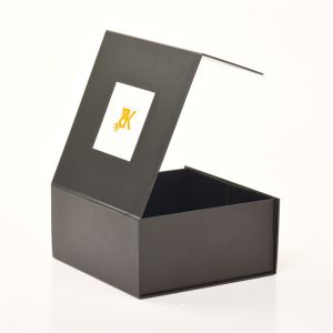 Custom Black Paper Rigid Cardboard Box With Clear PVC Window