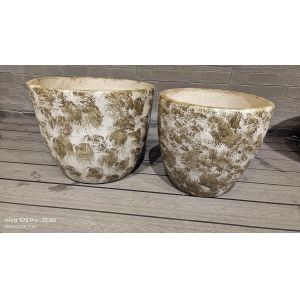 Quality Texture Surface Fiber Clay Planter For Indoor Decoration Modern Style And Textured Surface Design for sale