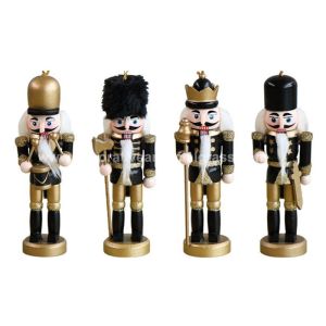 300g Custom Christmas Ornaments Wooden Soldier Nutcracker 4*13cm
