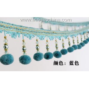Machine producing OEM wholesale beautiful trimmings beaded pom pom fringes