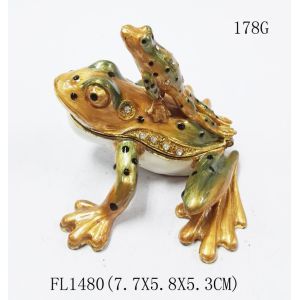 Quality The Frog Prince with baby beautiful shape metal jewelry box antique metal jewelry box for sale