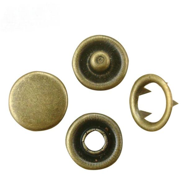 wholesale 12.5mm 15mm Stainless Steel classic 4 parts metal Spring Snap botones