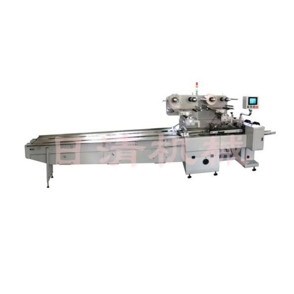 Buy PLC Control Pillow Bag Packaging Machine , Electrostatic Biscuit Packing Machine at wholesale prices