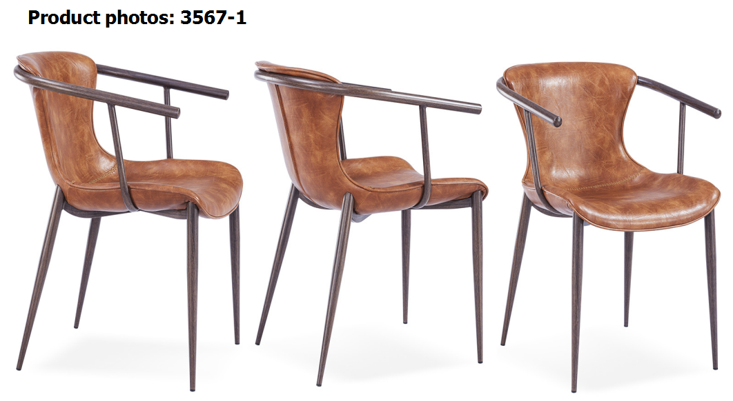 Restaurant PU Leather 51x60x80cm Metal Wood Dining Chair