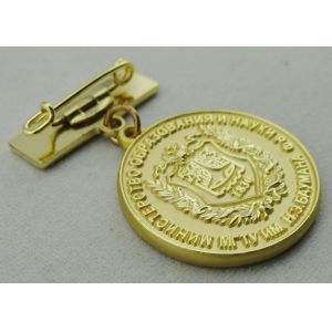 High 3D and High Polishing Brass Stamping Brooch, Custom Awards Medals with Soft