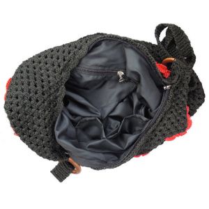 Handmade handbag hobo women black medium bag