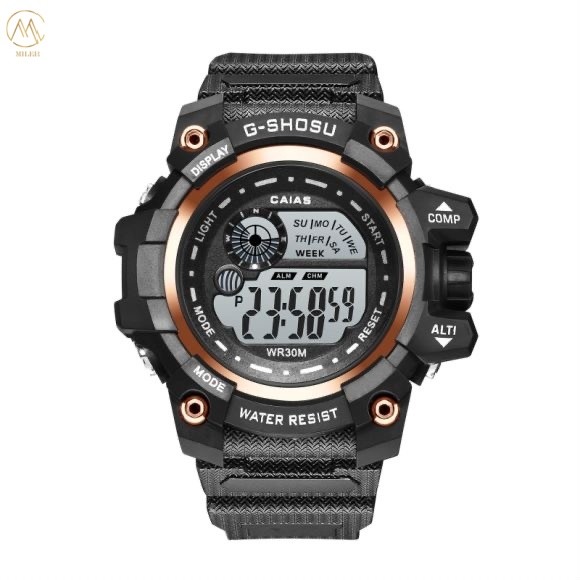 Buy Quartz Digital Sports Watch Waterproof With Black Silicone Band at wholesale prices