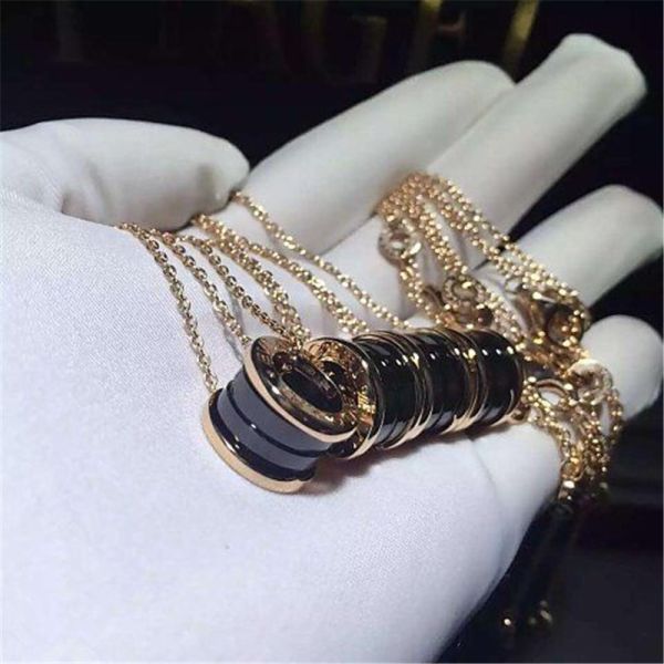 B Luxury jewelry factory high-quality necklace 18k gold white gold yellow gold rose gold Black ceramic inlay necklace