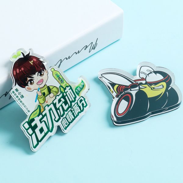 Fashion gift acrylic refrigerator stickers UV full color printing logo design novel magnetic refrigerator stickers