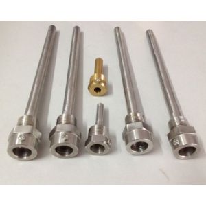 Straight Threaded Barstock stainless steel thermowell 1.0mm-10mm Thickness , OEM