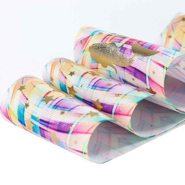 Ecofriendly Print Grosgrain Grossgrain 12 Inch Hot Stamping Foil Ribbon
