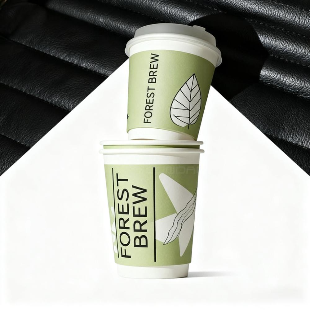 Custom Printed Biodegradable Recyclable 16oz Single Wall Disposable Takeaway