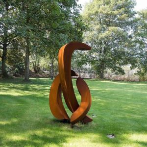 OEM Weathering Steel Lawn Sculptures Metal Rusty Metal Yard Sculptures Outdoor