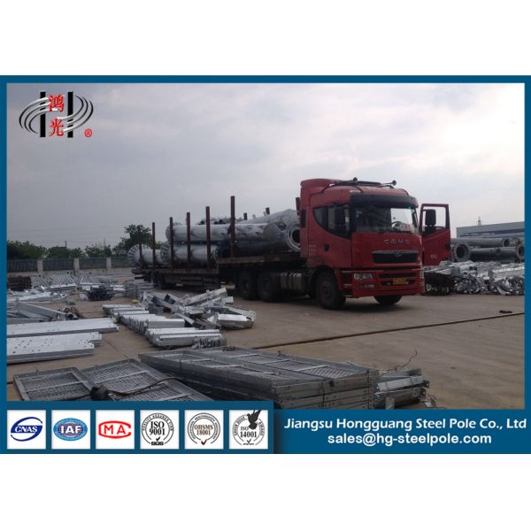 Buy Galvanized 25M 69kv Power Distribution Pole / Electrical Power Transmission at wholesale prices