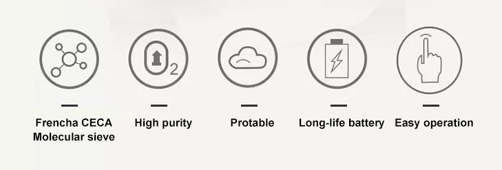 93+/-3% Purity Portable Home Oxygen Concentrator Pulse Flow 1 - 5 Gear