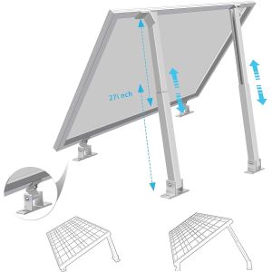 Adjustable Angle Bracket for Solar Panel Mounting on Tile Roof and Wind Load of