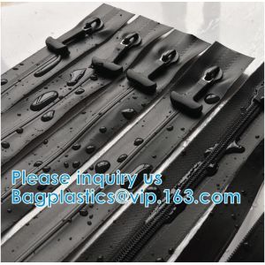 Water-Resistant Zipper, TPU Gastight Waterproof Zippers, Metal, Nylon, Stopper,