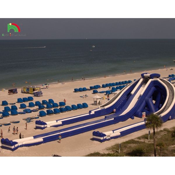 High Quality Commercial Large Triple Inflatable Water Slide 3 Lane High Tide Inflatable Water Slide