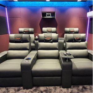 Black Double Luxury Commercial Theater Seating Function Cinema USB Theatre