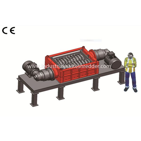 Durable Scrap Rubber Plastic Waste Shredder Red Color Multi Choices Blade