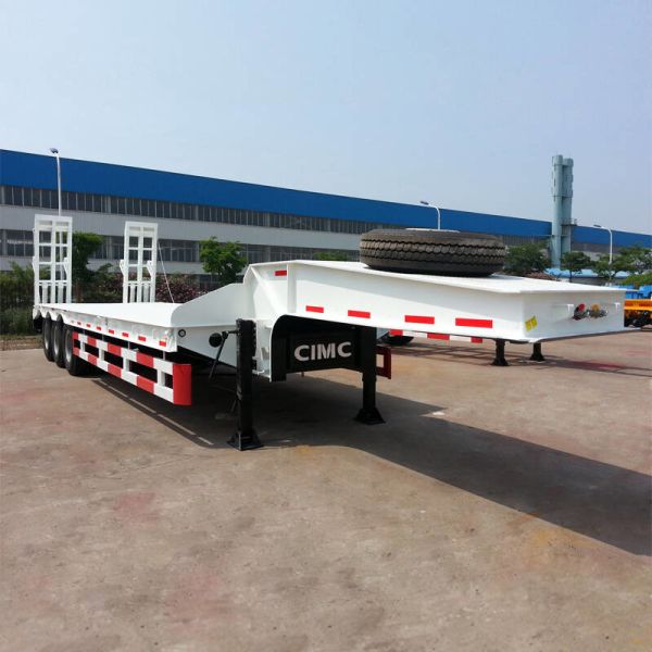 Buy CIMC Transformer 60T Step Deck Tri Axle Lowboy Trailer at wholesale prices