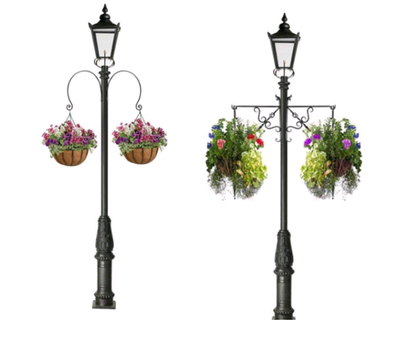 Energy Saving Cast Iron Flower Pots / Round Tapered Black Metal Flower Pots