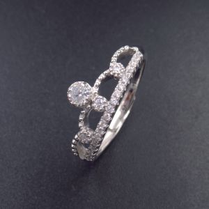 Luxury Silver Cubic Zirconia Rings For European Wedding Bridal Jewellery