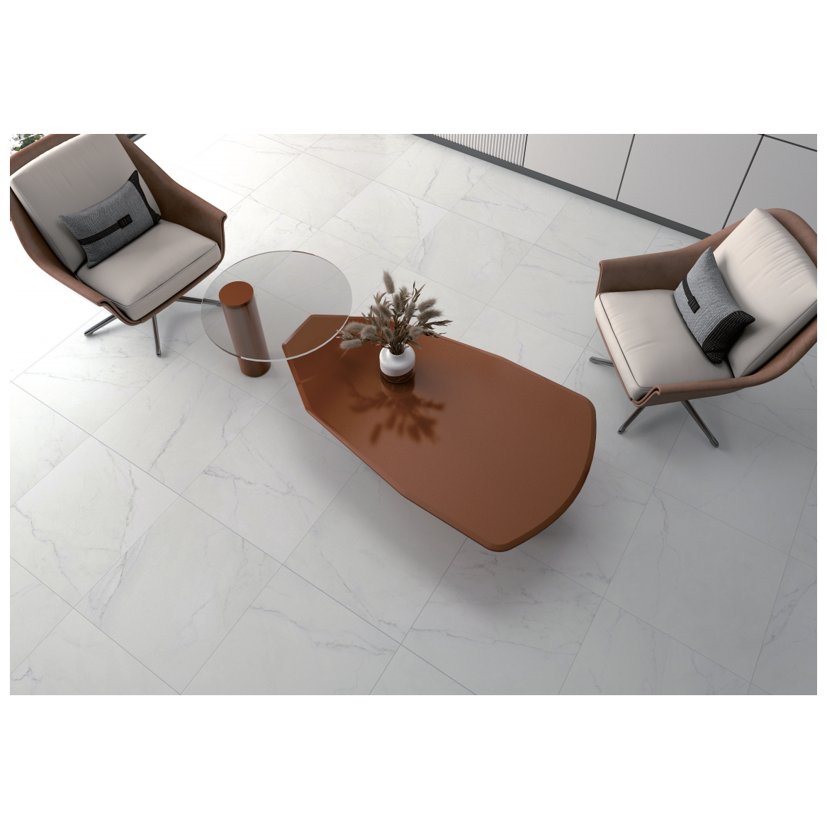 600*600 Stone Imitation Texture Soft Ceramic Floor Tiles for Contemporary Bathroom