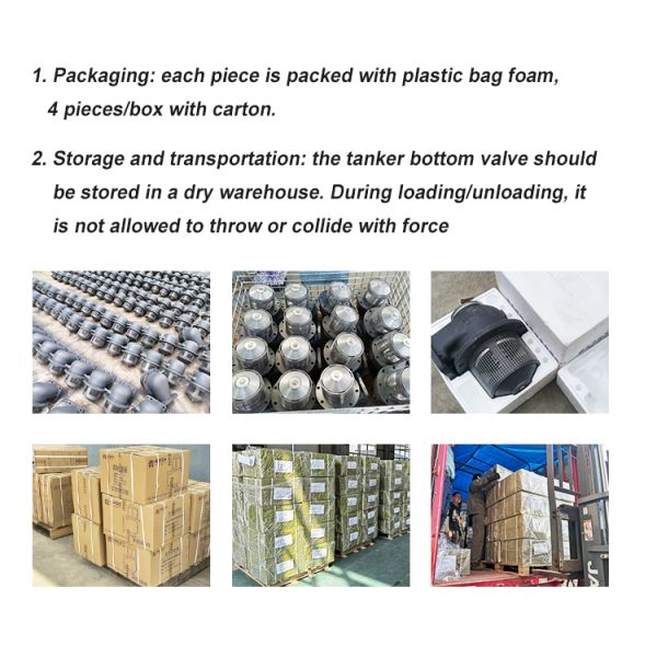 Customized Color 4 Inch Fuel Tank Truck Emergency Shut-off Mechanical Bottom Valve Normal Temperature and Media