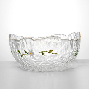 Household Exquisite Printed Hammer Grain Glass Tableware