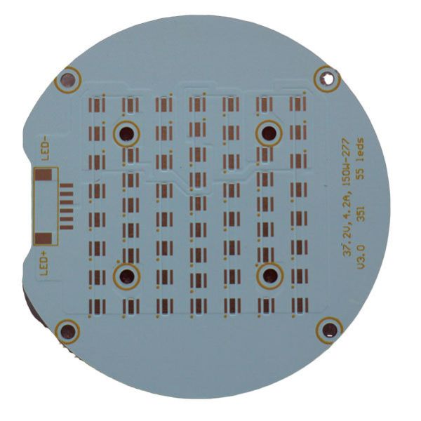 Aluminum LED PCB with 1-3oz Copper Thickness 0.8-1.6mm Board Thickness and 0.2mm