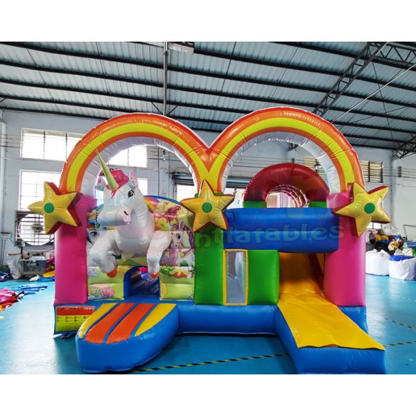 Buy Children Unicorn Inflatable Castle Combo Bounce House at wholesale prices
