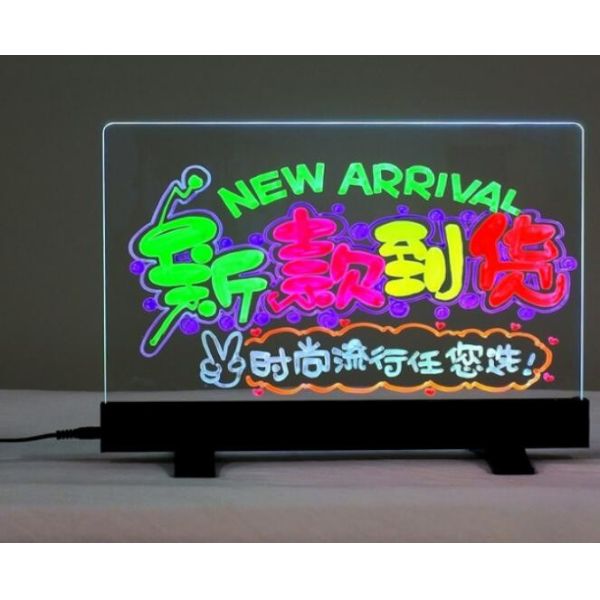 Flashing Illuminated Erasable Neon LED Writing Board Menu Table Sign with