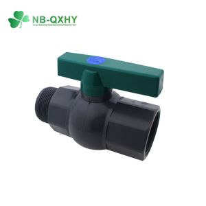 Manual Driving Mode Gray PVC Octagonal Ball Valve with Male Female Threaded