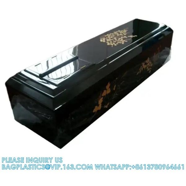 Japanese Plywood Casket Wooden Coffin With Flower Painting Casket Wooden Coffin OEM Japanese Wooden Coffin