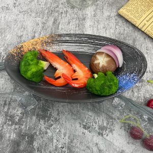 Restaurant Hot Pot Melamine Salad Plate Sets With Galaxy Pattern