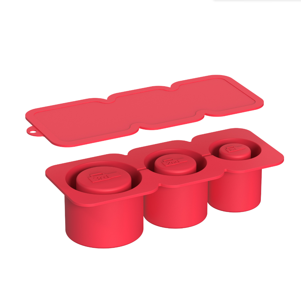 Silicone Stanley Ice Cube Tray With Lid 3 Hollow Cylinder Ice Molds For 30-40oz Cups