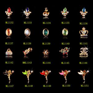China New Gold Color Alloy jewelry glitter Crystal Rhinestone Zircon 3D Metal  ML1132-1151 on sale