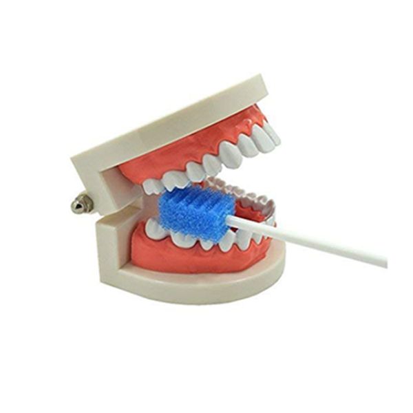 Disposable Oral Swab for Mouth Cleaning Sponge Swabs-Blue 100 Counts