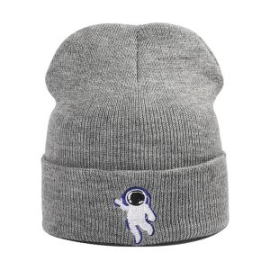 Autumn Acrylic Beanie And Caps Unisex Cute Astronaut Embroidery