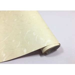 No smell of paint Floral Self Adhesive Wallpaper , Warm White 60cm * 50m Per Roll