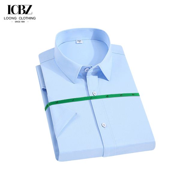 Plus Size Short Sleeve Formal Dress Shirts for Men Custom Business Work Office Shirts