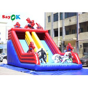 Spiderman Cartoon Dual Lane Inflatable Water Slides