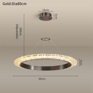 Luxury Crystal Chandelier For Living Room Round Creative Design gold pendant