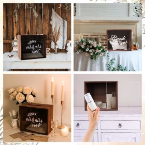 Customized wooden wedding card box gift card storage box