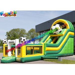 Quality Commercial Soccer Inflatable Slide With Football Bouncing Castle for sale
