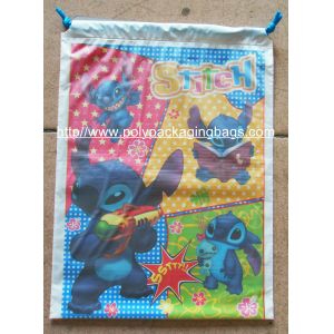 Lovely Printed Drawstring Plastic Bags With Disney Cartoons For Children Toy