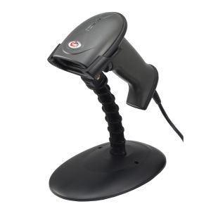 Black Automatic Barcode Scanner Convenient Operation Plug And Play