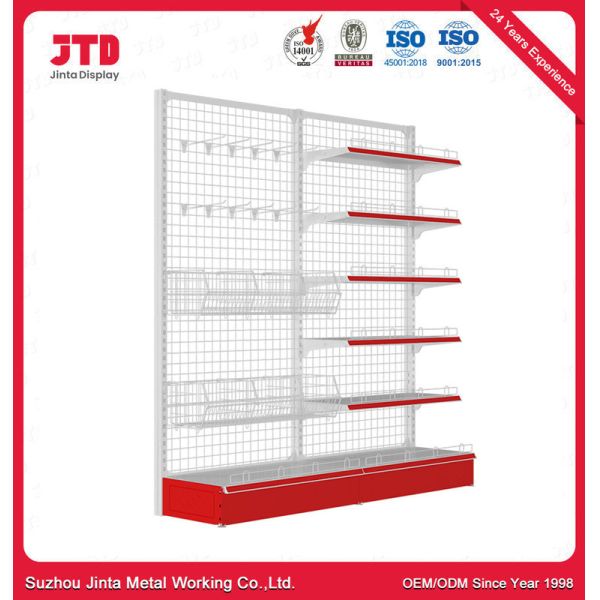 Metal Wire Mesh Back Panel Supermarket Gondola Shelf Net Type Shop Display Shelving Rack